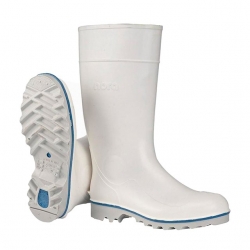 Bota Wellington PVC / Nitrilo Blanco S4 Acero SRC - NORA