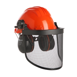 Casco De Polietileno Con Visera De Red Y Auriculares - CLIMAX