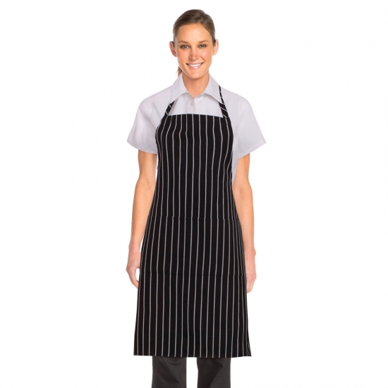 Delantal A Rayas Con Pechera 65% Poliéster / 35% Viscosa 290G/M² - FOR WEAR