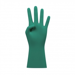 Guante De Fibra De Algodón Revestido De Nitrilo Verde De 33 Cm - 4 GASA