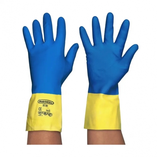 Guante De Látex/Neopreno Azul/Amarillo De 33 Cm - RUBBEREX