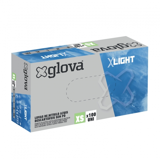 Caja 100 Guantes de Nitrilo XLight - GLOVA
