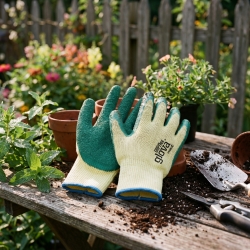 Guante De Algodón/Poliéster Con Recubrimiento De Látex Verde - GLOVA