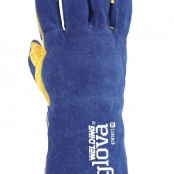 Guante Soldador Crute Azul Kevlar Forro 35 Cm - GLOVA