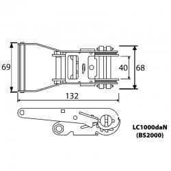 Roquete Con Cinta De 35 MM Y 6 Metros Con Gancho Cerrado - FIELD